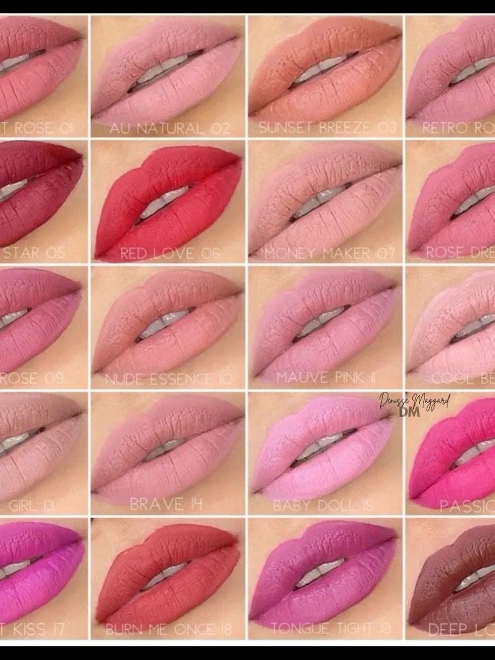 Farmasi Neutral & Pink Lip Swatch Collection — Nude, Rose & Deep Pink Shades